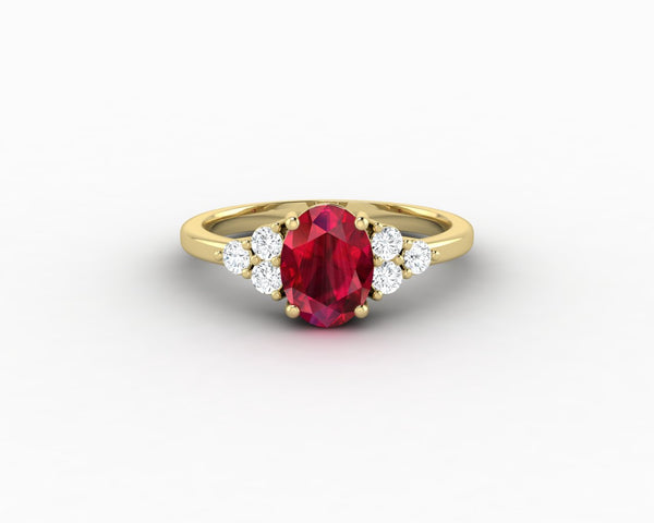 Astrid 1.7 Ct Oval Cut Ruby Engagement Ring