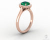 Juno 1.0 Ct Asscher Cut Halo Green Emerald Engagement Ring