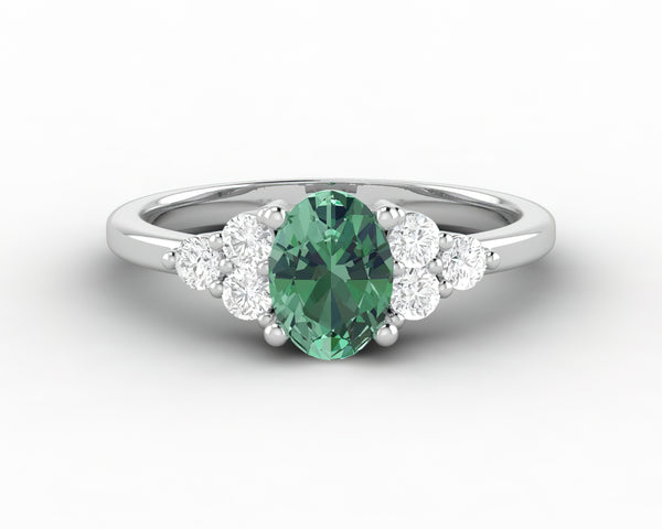 Astrid 1.0 Ct Oval Cut Natural Green Sapphire