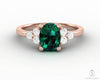 Astrid 1.0 Ct Oval Cut Green Emerald Engagement Ring