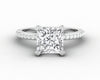 Eleonora 2.0 Ct Princess Cut Engagement Ring with Side Stones