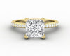 Eleonora 2.0 Ct Princess Cut Engagement Ring with Side Stones