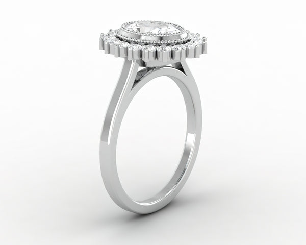 Allegra 1.0 Ct Oval Cut Halo Engagement Ring
