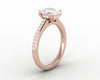 Larisa 1.5 Ct Oval Cut Engagement Ring with Side Stones