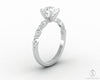 Giulia 1.0 Ct Cushion Cut Engagement Ring With Marquise Side Stones