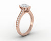 Thea 2.0 Ct Solitaire Pear Cut Engagement Ring With Side Stones