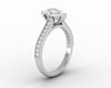 Thea 2.0 Ct Solitaire Pear Cut Engagement Ring With Side Stones