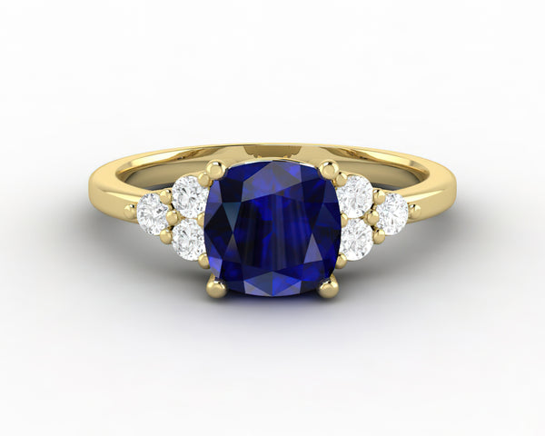 Astrid 2.0 Ct Cushion Cut Blue Sapphire Engagement Ring
