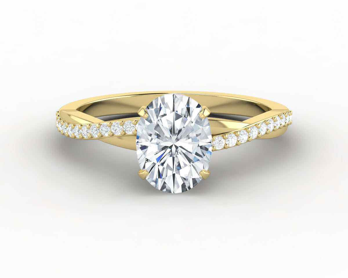 Demi 1.0 Ct Oval Cut Engagement Ring with Side Stones – Sapheena Jewelry