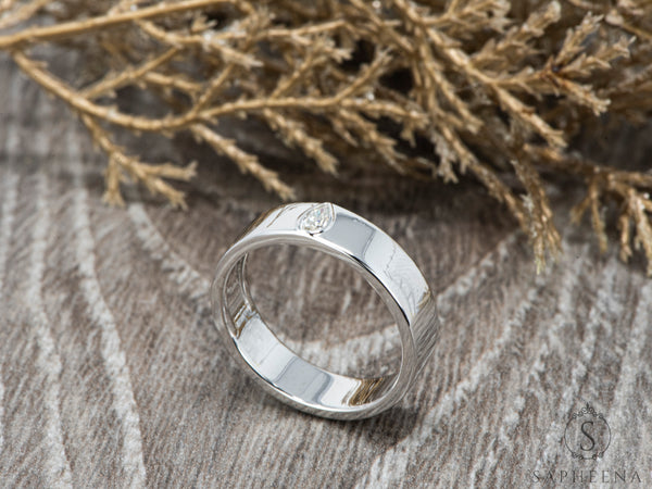 Icarus 6mm Pear Cut Moissanite Men's Wedding Band