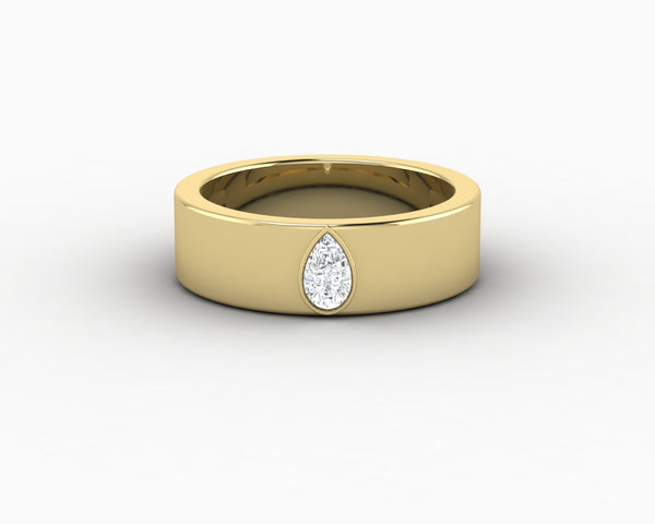 Icarus 6mm Pear Cut Moissanite Men's Wedding Band