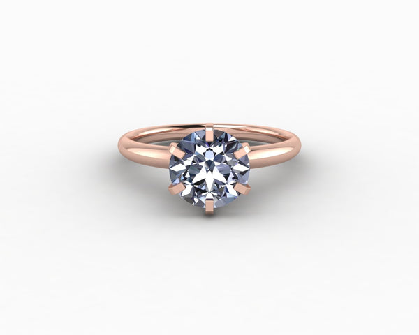 Vega 2.0 Ct Solitaire Round Cut Grey Moissanite Engagement Ring