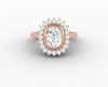 Allegra 1.50 Ct Cushion Cut Halo Moissanite Engagement Ring