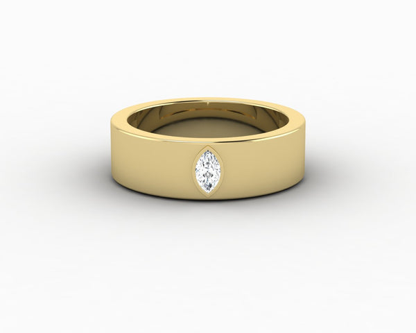 Icarus 6mm Marquise Cut Moissanite Men's Wedding Band