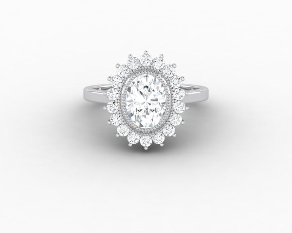 Allegra 1.0 Ct Oval Cut Halo Engagement Ring