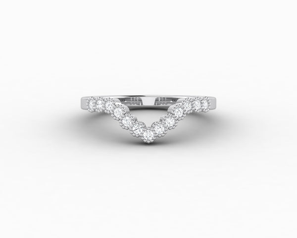 Jolene 1/6 Ct Curved Wedding Band