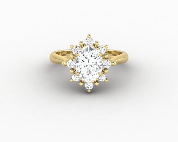 Bridget 1.0 Ct Oval Cut Halo Engagement Ring
