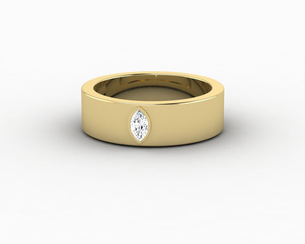 Icarus 6mm Marquise Cut Moissanite Men's Wedding Band