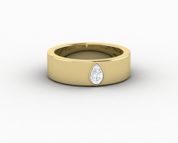 Icarus 6mm Pear Cut Moissanite Men's Wedding Band