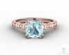 Celeste 1.5 Ct Solitaire Cushion Cut Natural Aquamarine Engagement Ring With Side Stones