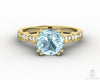 Celeste 1.5 Ct Solitaire Cushion Cut Natural Aquamarine Engagement Ring With Side Stones