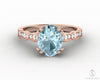 Celeste 1.75 Ct Solitaire Oval Cut Natural Aquamarine Engagement Ring With Side Stones
