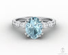 Celeste 1.75 Ct Solitaire Oval Cut Natural Aquamarine Engagement Ring With Side Stones