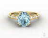 Celeste 1.75 Ct Solitaire Oval Cut Natural Aquamarine Engagement Ring With Side Stones