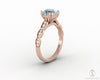 Celeste 1.5 Ct Solitaire Cushion Cut Natural Aquamarine Engagement Ring With Side Stones