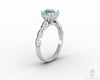 Celeste 1.5 Ct Solitaire Cushion Cut Natural Aquamarine Engagement Ring With Side Stones