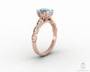 Celeste 1.75 Ct Solitaire Oval Cut Natural Aquamarine Engagement Ring With Side Stones