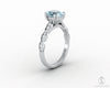 Celeste 1.75 Ct Solitaire Oval Cut Natural Aquamarine Engagement Ring With Side Stones