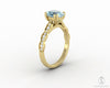 Celeste 1.75 Ct Solitaire Oval Cut Natural Aquamarine Engagement Ring With Side Stones