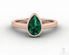 Siara 0.75 Ct Solitaire Pear Cut Green Emerald Engagement Ring