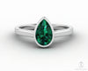 Siara 0.75 Ct Solitaire Pear Cut Green Emerald Engagement Ring