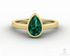 Siara 0.75 Ct Solitaire Pear Cut Green Emerald Engagement Ring