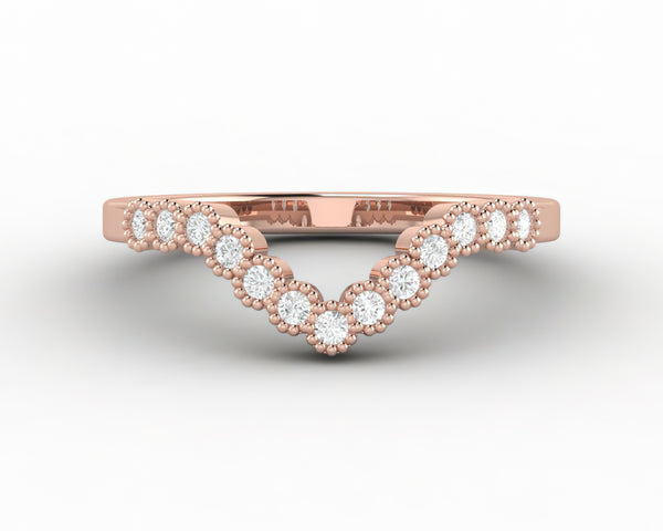 Jolene 1/6 Ct Curved Wedding Band