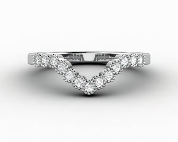 Jolene 1/6 Ct Curved Wedding Band