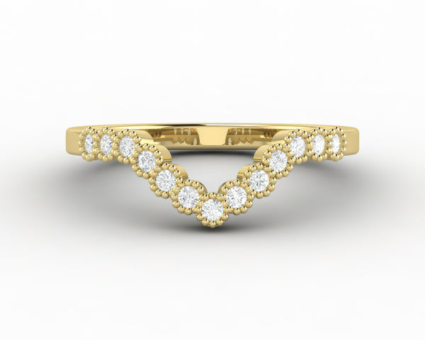 Jolene 1/6 Ct Curved Wedding Band