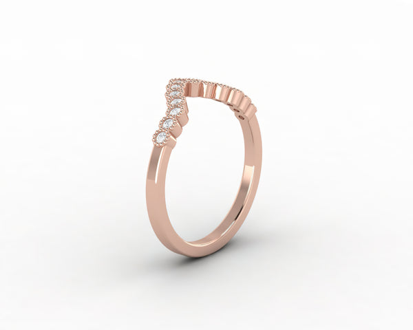 Jolene 1/6 Ct Curved Wedding Band