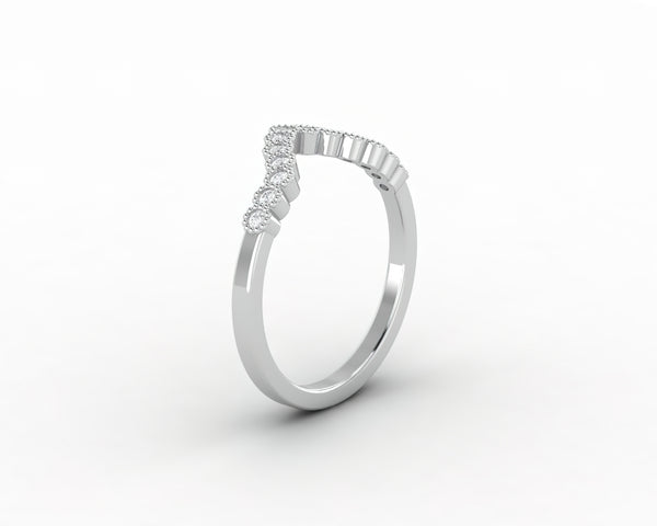 Jolene 1/6 Ct Curved Wedding Band