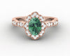 Vivienne 1.0 Ct Oval Cut Natural Green Sapphire Engagement Ring