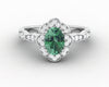 Vivienne 1.0 Ct Oval Cut Natural Green Sapphire Engagement Ring