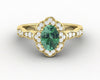 Vivienne 1.0 Ct Oval Cut Natural Green Sapphire Engagement Ring