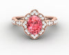 Vivienne 1.65 Ct Oval Cut Chatham Champagne Peach Sapphire Engagement Ring