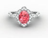 Vivienne 1.65 Ct Oval Cut Chatham Champagne Peach Sapphire Engagement Ring