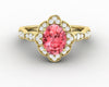 Vivienne 1.65 Ct Oval Cut Chatham Champagne Peach Sapphire Engagement Ring