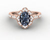 Vivienne 1.5ct Oval Grey Moissanite Engagement Ring