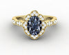 Vivienne 1.5ct Oval Grey Moissanite Engagement Ring