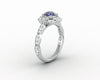 Vivienne 1.25 Ct Round Cut Grey Moissanite Engagement Ring
